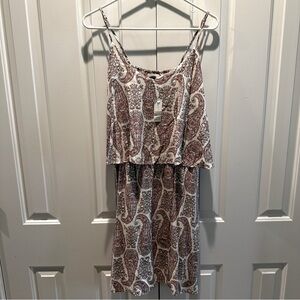 NEW NWT Old Navy Tiered Pink Paisley Dress Size M Tall